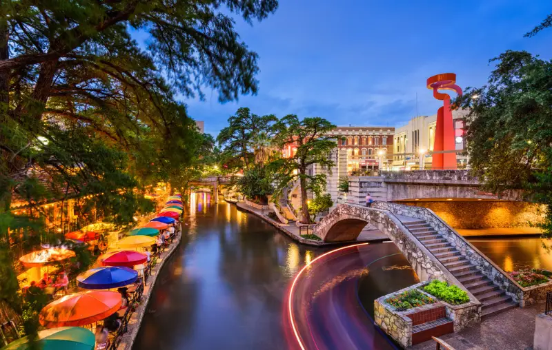 San Antonio, Texas, USA cityscape at the River Walk.