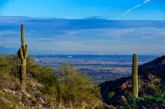 Spectacular view of the West Valley of Phoenix, Arizona from White Tank Regional Park