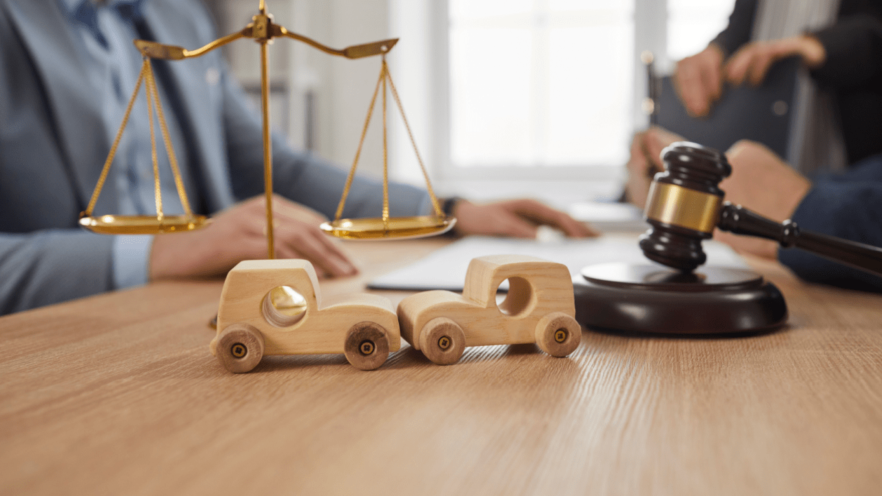 A personal injury attorney in North Carolina discusses a car accident claim with a client at a law office