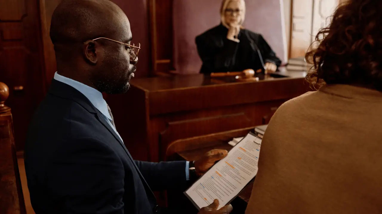 Attorney in courtroom should I take my insurance company to court litigation trial judge