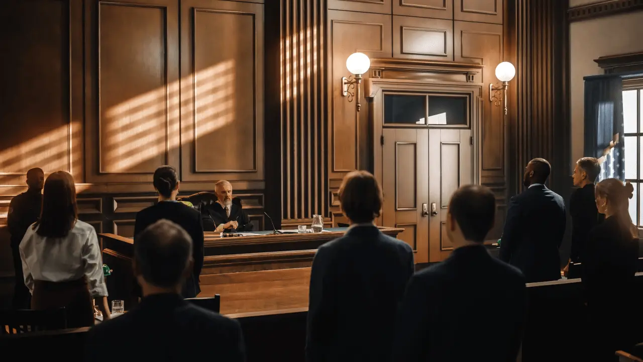 How often should you expect to hear from a lawyer in a personal injury case - attorney communicating with clients in courtroom
