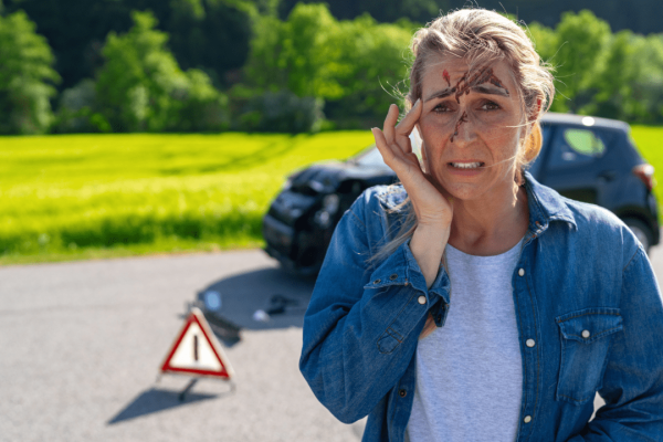 Woman with head injury after car accident wondering should I sue for personal injury