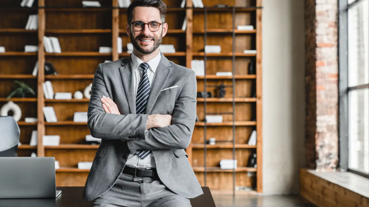 Professional motorcycle accident lawyer in office ready to help with hiring a motorcycle accident lawyer consultation