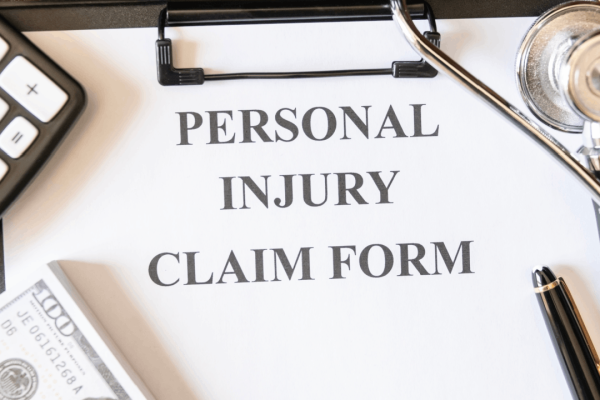 Personal injury claim form with calculator and cash illustrating how much do most personal injury cases settle for