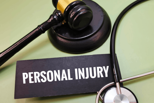 Judge's gavel and medical stethoscope with personal injury sign illustrating what is the hardest case to win in court