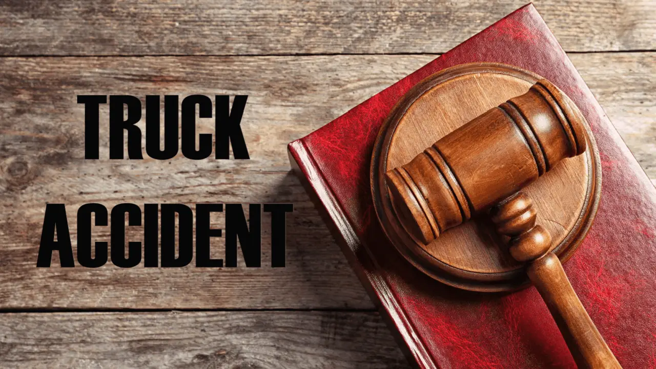 Steps in a truck accident claim legal representation with gavel and law book